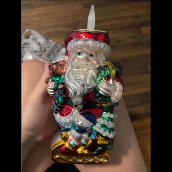 Antique glass Christmas candle holder - Picture 1 of 4
